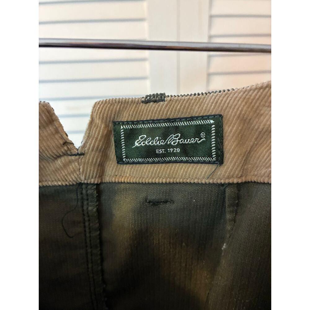 Eddie Bauer Skirt Corduroy ALine Dark Green with Pockets Belt loops Back Slit 10 - Picture 8 of 9